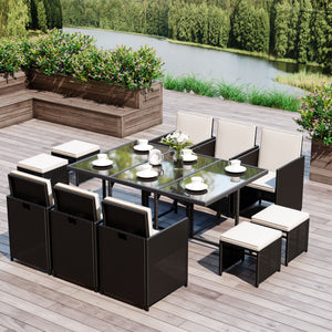11-piece resin wicker dining set