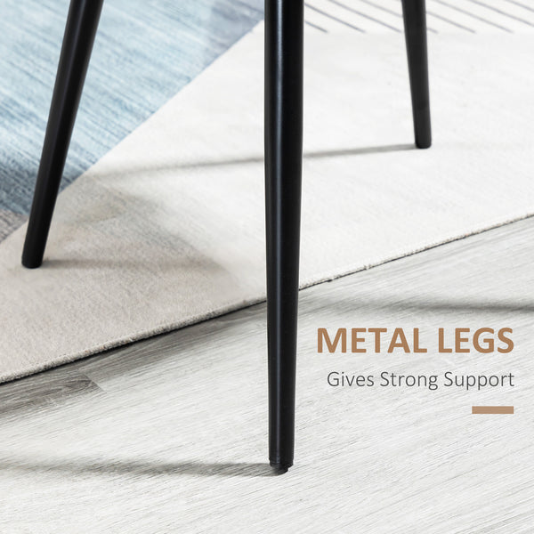 Set of 2 velvet upholstered dining chairs, cream white