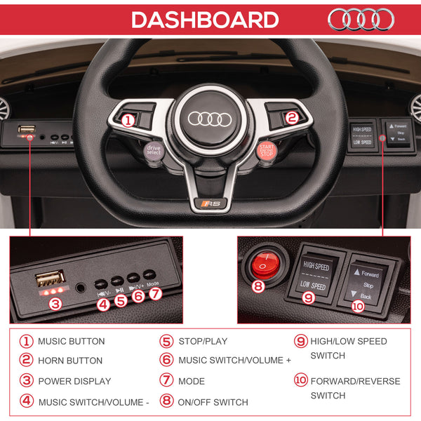 6V car with remote control, white