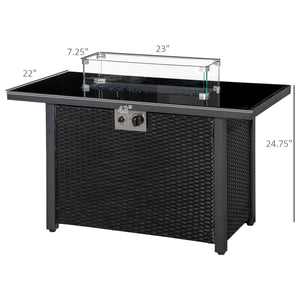 50,000 BTU Propane Fire Pit Table, Black