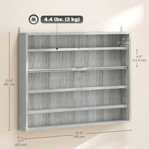Display case for your collectible figurines with 5 levels, gray