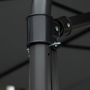 8-foot cantilever parasol with cross base, dark grey