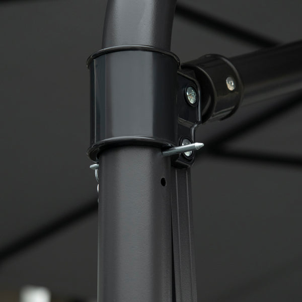 8-foot cantilever parasol with cross base, dark grey