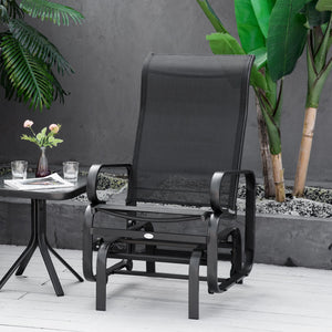 Rocking chair in breathable mesh fabric, black