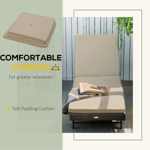 Reclining wicker chaise lounge with 5-position adjustable backrest