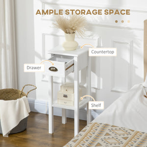 Set of 2 2-tier side tables, white