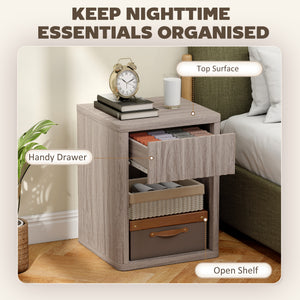 Ensemble de 2 tables de chevet modernes, grises