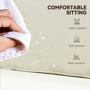 14-Piece Replacement Cushions for Rattan Furniture, 7 Seater &amp; 7 Backrest, Cream Color