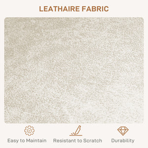 Set of 2 height-adjustable leather bar stools with swivel seats, cream white