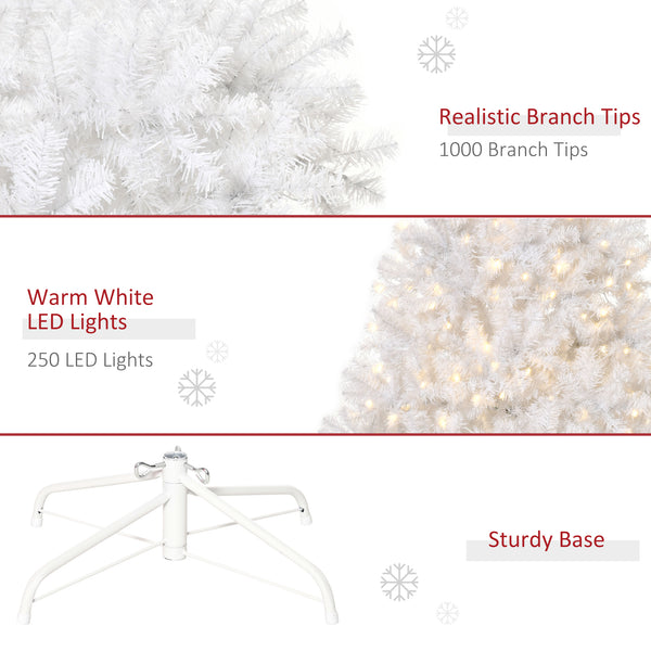 6ft Pre-Lit Artificial Christmas Tree with Warm White LED Light