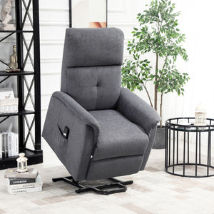 Electric Recliner Lift Chair with Remote Control and Side Pocket, Grey