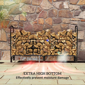 6ft Outdoor Log Rack with Cover