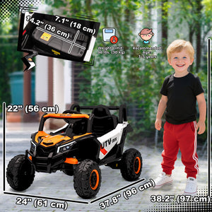 12V Electric Car with Remote Control, Battery Electric UTV with Spring Suspension, Orange