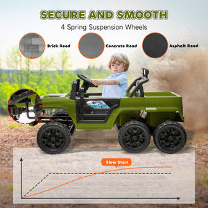 12V electric car with remote control, dark green