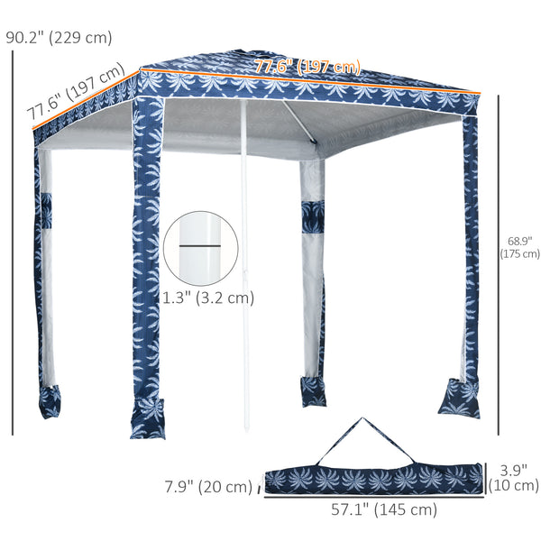 6.5-foot beach umbrella, dark blue 