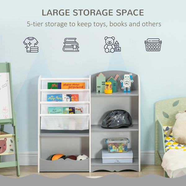 Toy storage shelf, gray