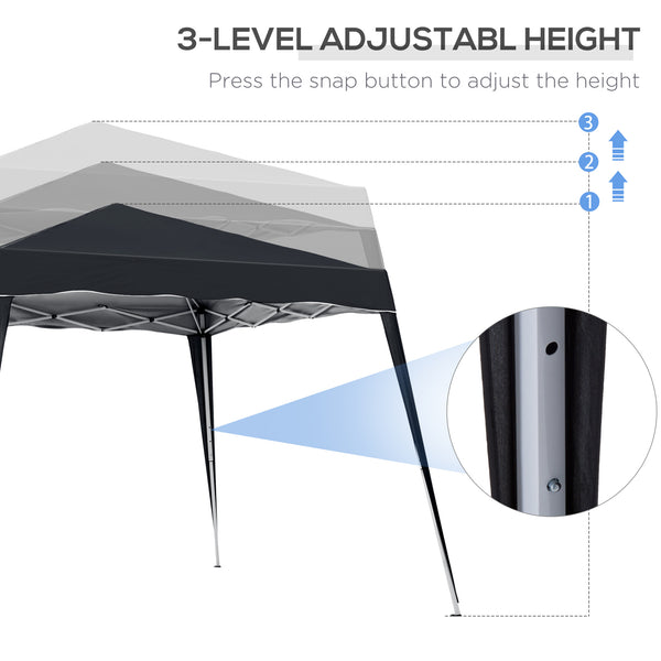 8 x 8 Folding Awning with Carry Bag, Black