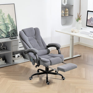 Vinsetto 7-Point Vibrating Massage Chair, Reclining Office Chair with Footrest, Reclining Back, Adjustable Height, Gray