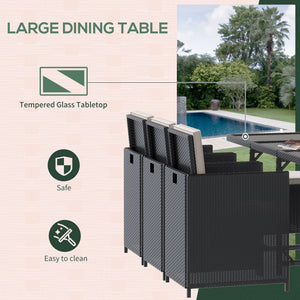 11-piece resin wicker dining set