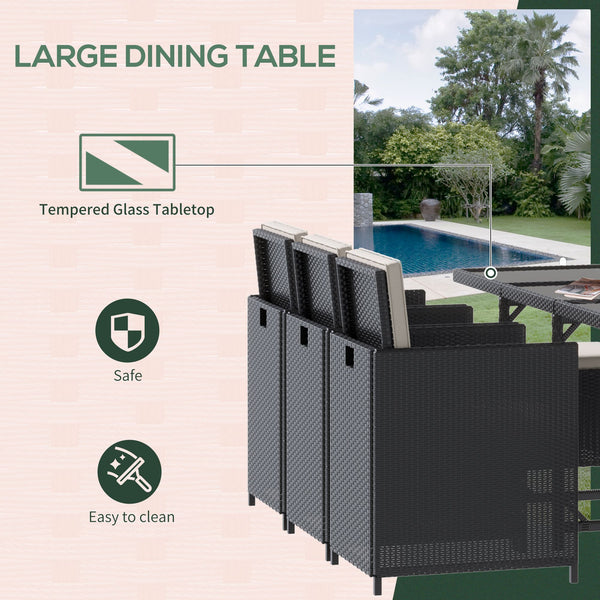 11-piece resin wicker dining set