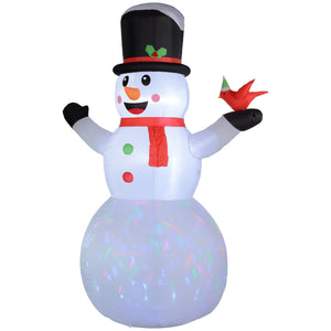 12ft Christmas Inflatable Snowman with Colorful Rotating LED Light
