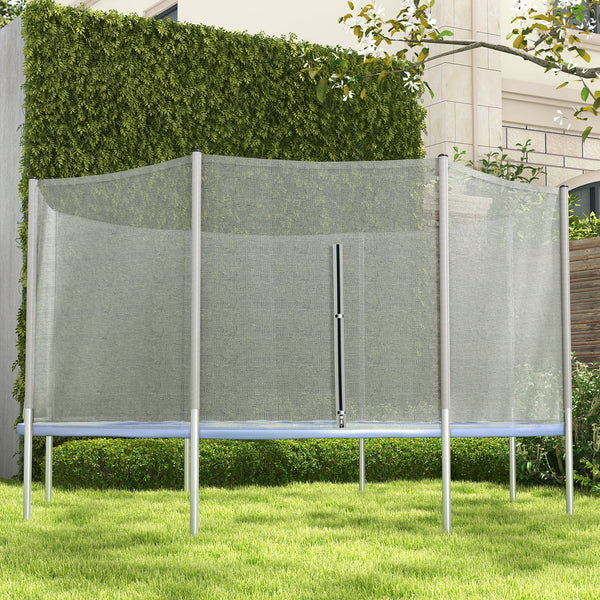 Safety net for 14-foot trampoline with 8 poles, grey 