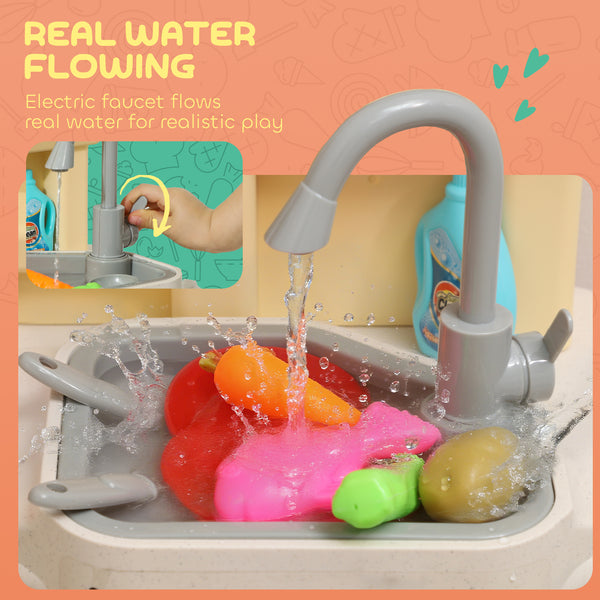 Children's kitchen with sounds, lights and accessories, pink