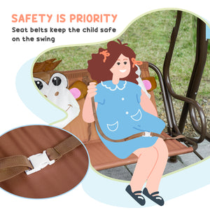 2-seater monkey-pattern children's swing