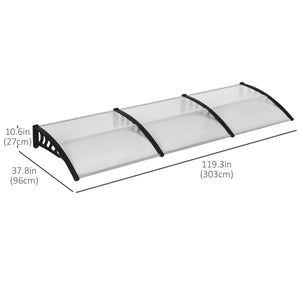 9.9 ft x 3.1 ft Clear Polycarbonate Door Canopy