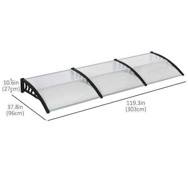 9.9 ft x 3.1 ft Clear Polycarbonate Door Canopy