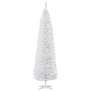 7ft Slim White Artificial Christmas Tree with Sturdy Metal Stand