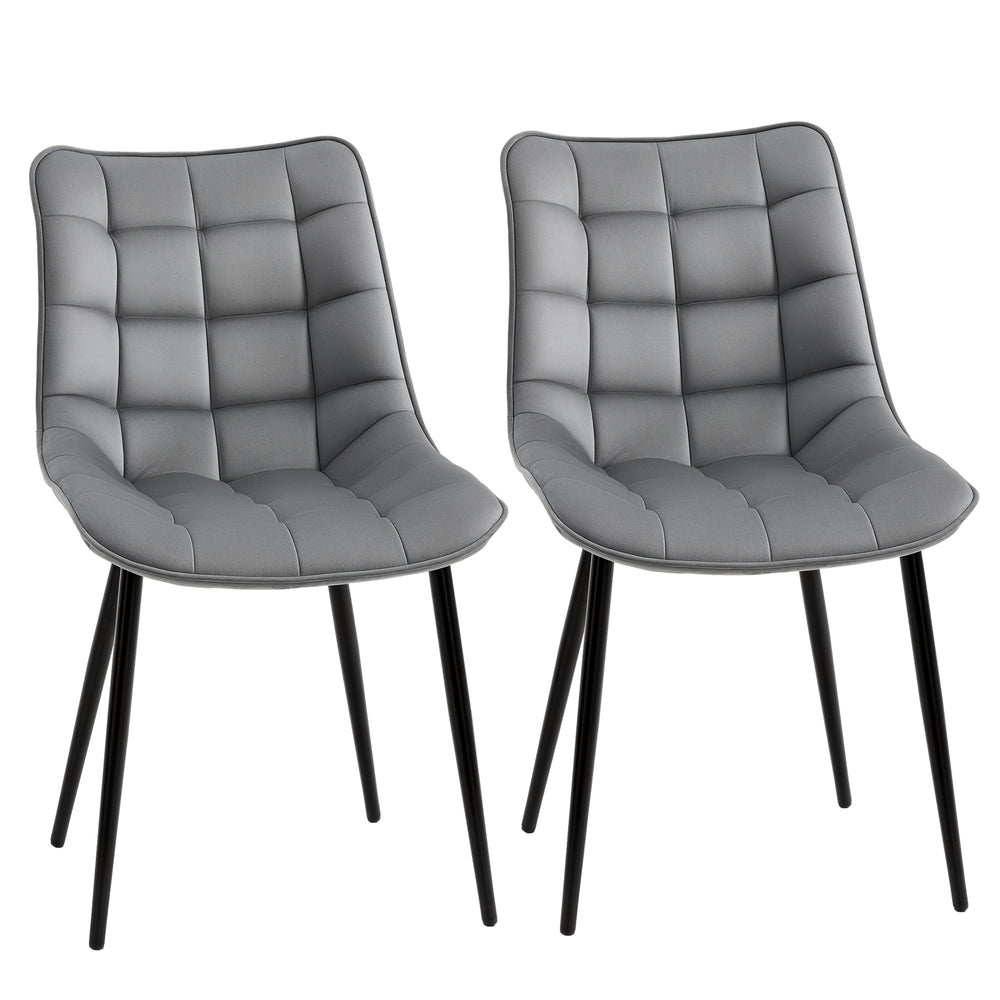 Set of 2 upholstered dining chairs, gray