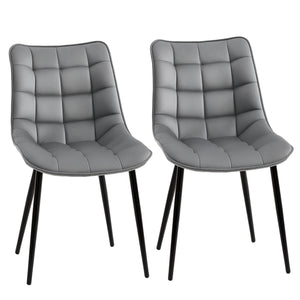 Set of 2 upholstered dining chairs, gray