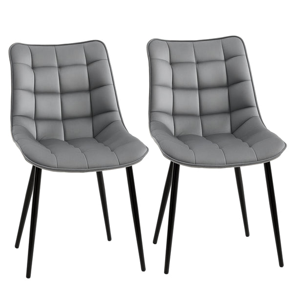 Set of 2 upholstered dining chairs, gray