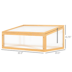 Portable wooden garden greenhouse, cold frame, with hinged lid