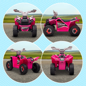6V Quad for children with wear-resistant wheels, pink