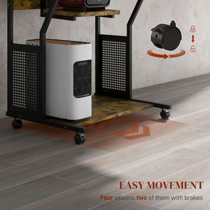 Mobile computer desk with keyboard tray