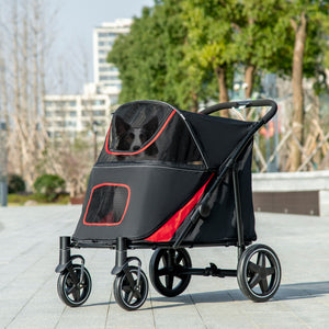 Foldable Pet Stroller for Large and Medium Dogs, Black