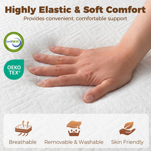 6-inch 3-Section Folding Twin Mattress with Cooling Gel Memory Foam – White and Gray
