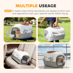 Hard-sided pet carrier for small animals, 19 in.