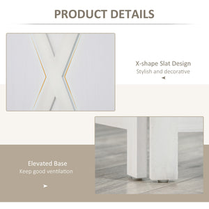 3-Panel Country Style Room Divider with Folding Wooden Frame, White