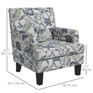 Floral patterned upholstered armchair