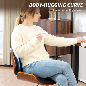 Modern office chair without armrests with faux leather upholstery