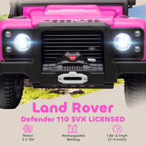 Licensed Land Rover 12V with remote control, pink