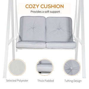 2-seater swing with adjustable canopy, grey