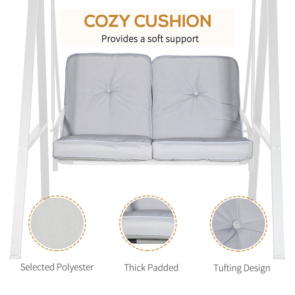 2-seater swing with adjustable canopy, grey