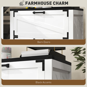 Country Style 2 Drawer Filing Cabinet with Adjustable Hanging Bars for Letter, A4, Legal Size, White