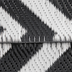 Reversible outdoor rug, black and white