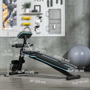 Foldable weight bench with 7-position adjustable backrest – Black and blue