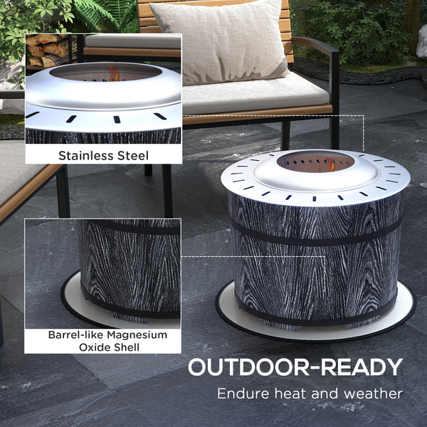 Smoke-free wood-burning fireplace with rug